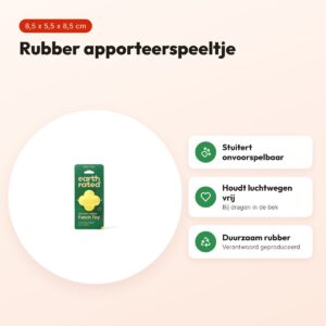Earth Rated fetch toy 8,5 x 5,5 x 8,5 cm – rubber hondenspeeltje – voordelen