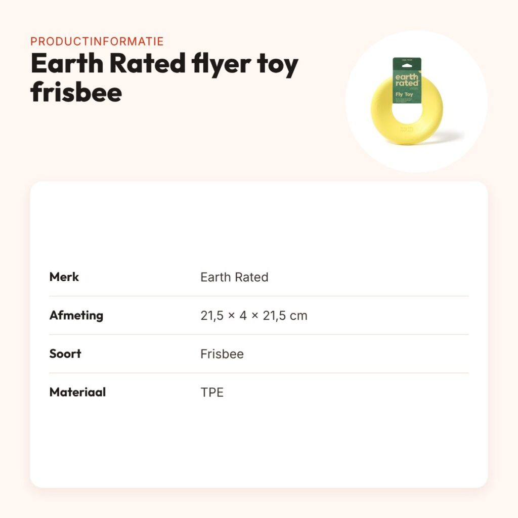 Earth Rated flyer toy frisbee 21,5 x 4 x 21,5 cm – TPE – productinformatie