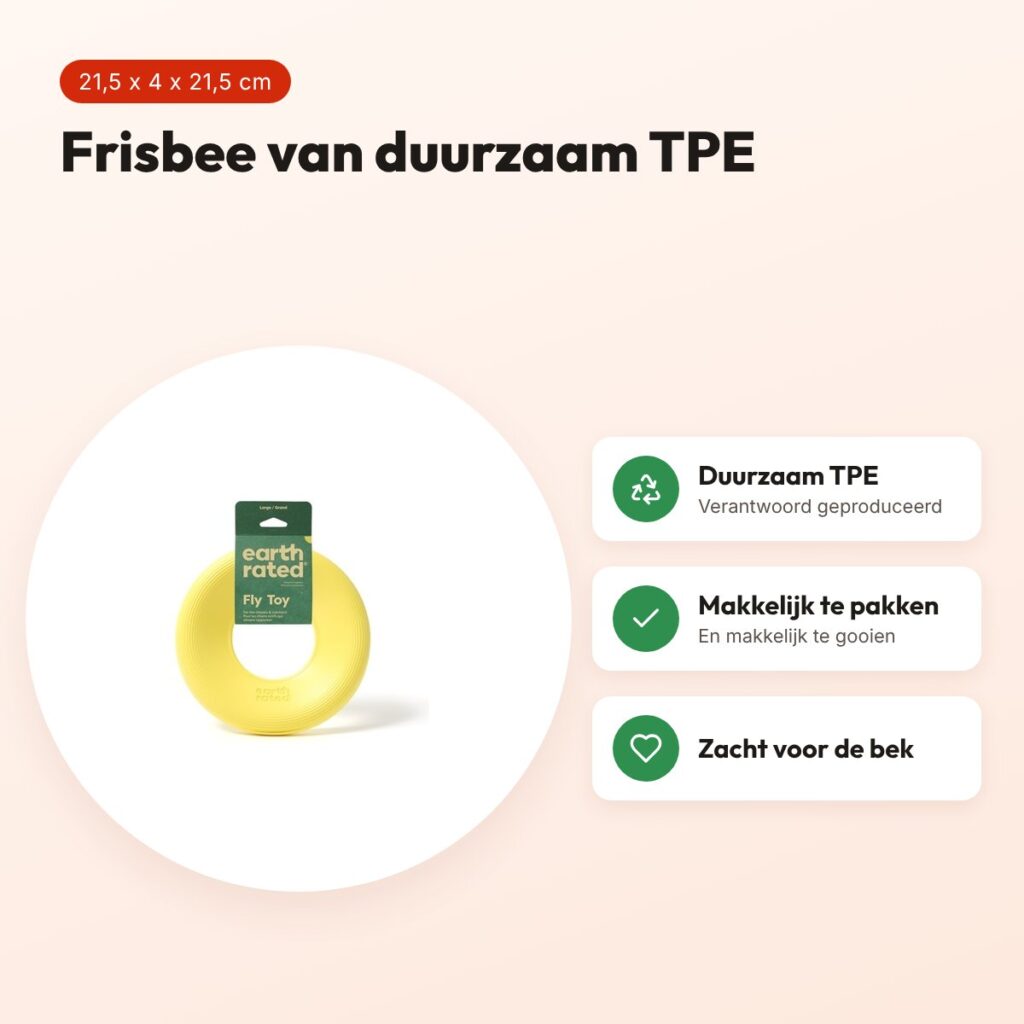 Earth Rated flyer toy frisbee 21,5 x 4 x 21,5 cm – TPE – voordelen