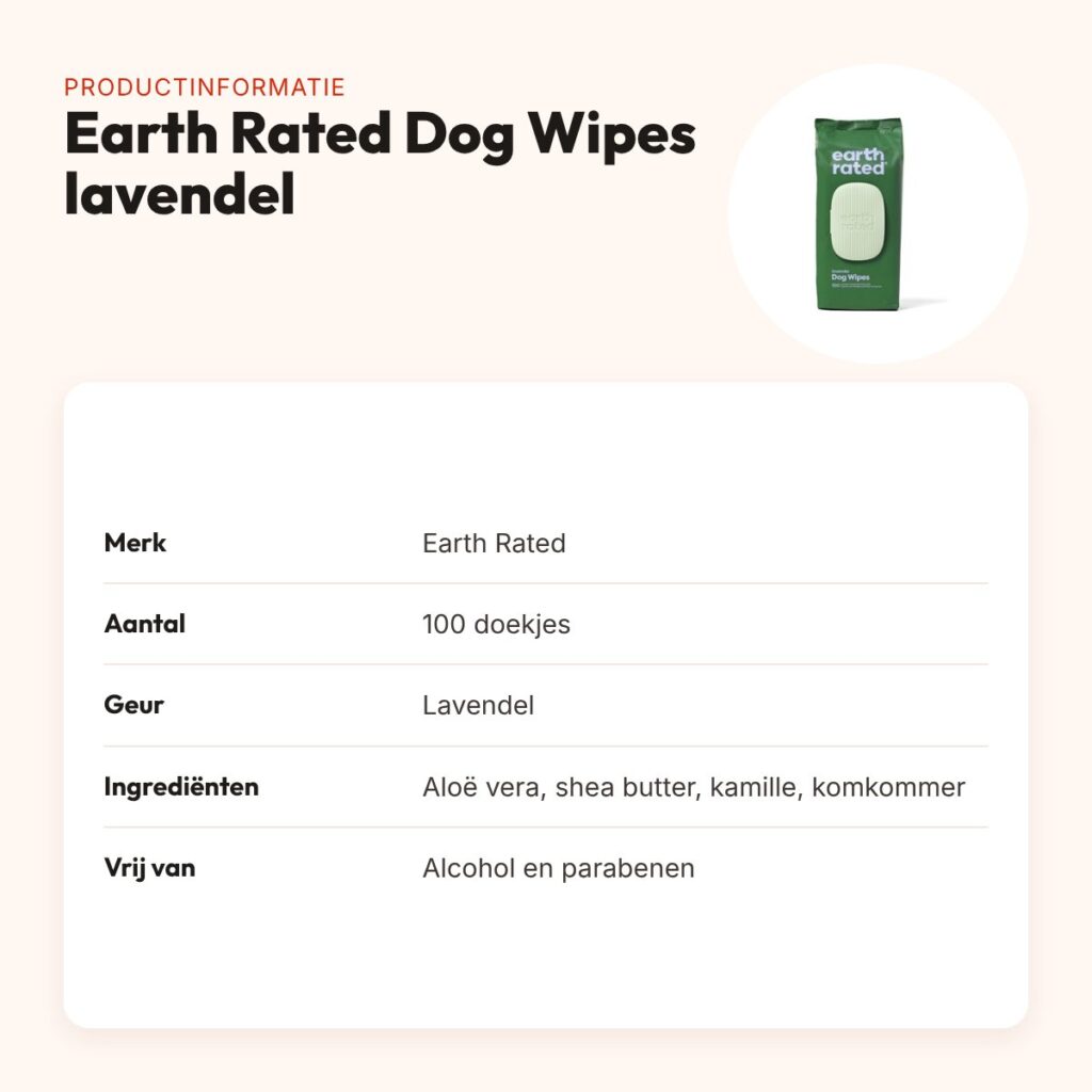 Earth Rated hondendoekjes lavendel 100 stuks – composteerbaar – productinformatie