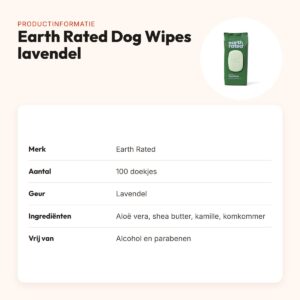 Earth Rated hondendoekjes lavendel 100 stuks – composteerbaar – productinformatie
