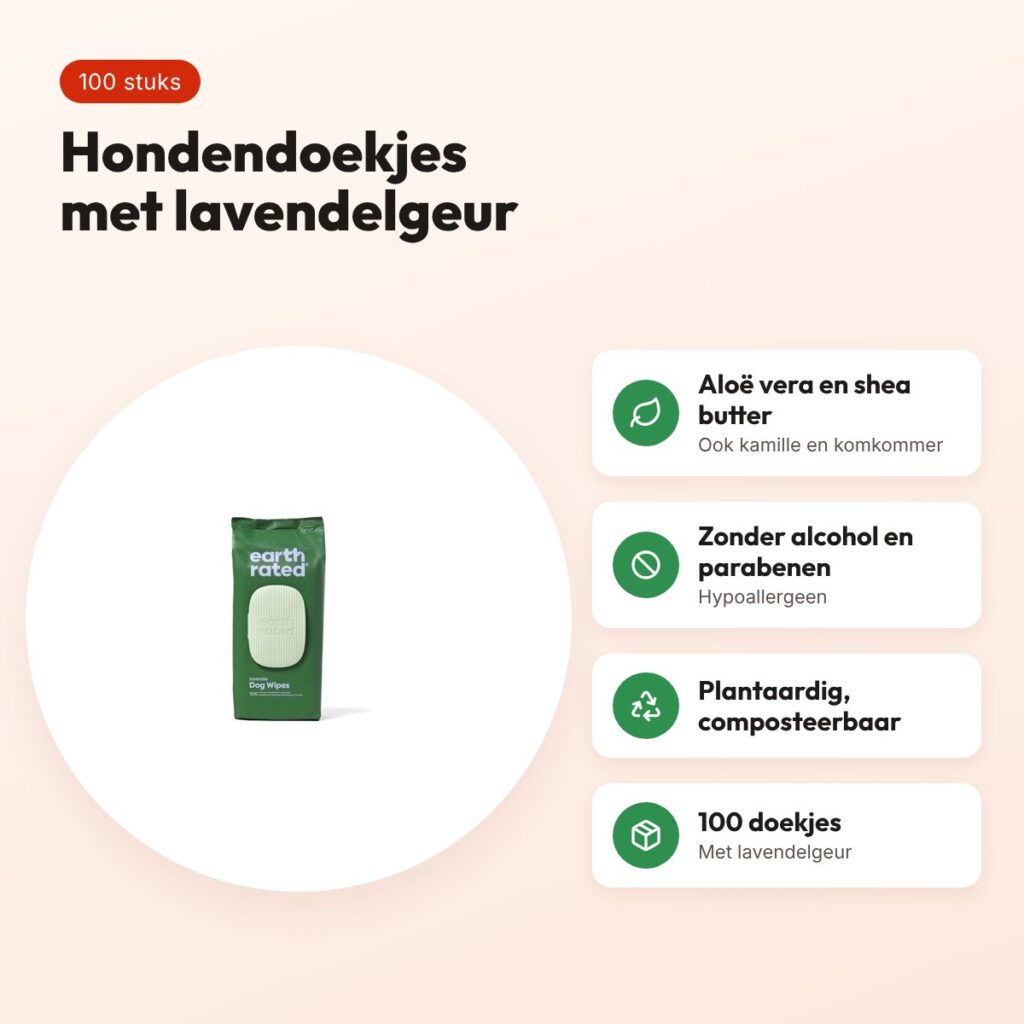 Earth Rated hondendoekjes lavendel 100 stuks – composteerbaar – voordelen