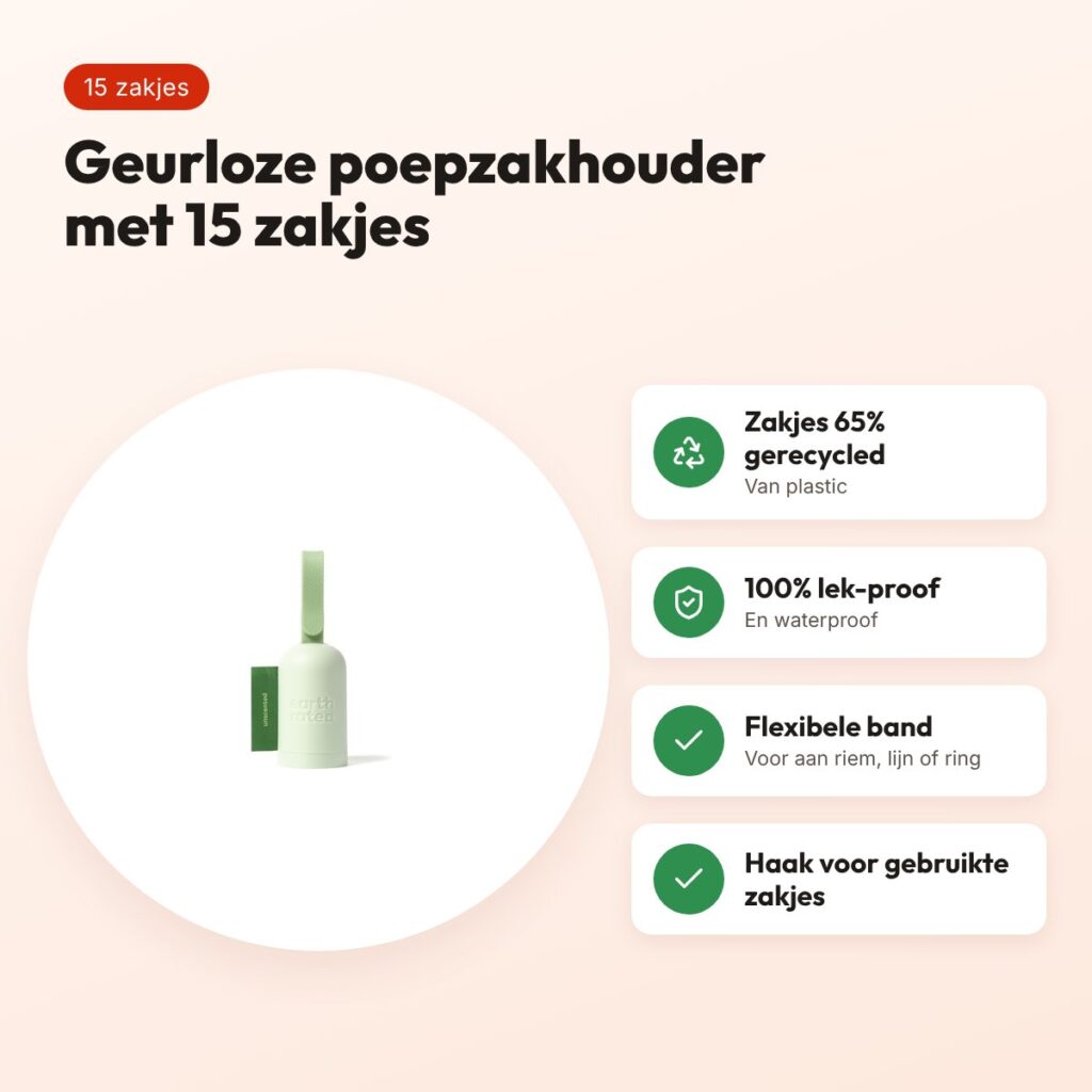 Earth Rated poepzakhouder geurloos met 15 poepzakjes – gerecycled – voordelen