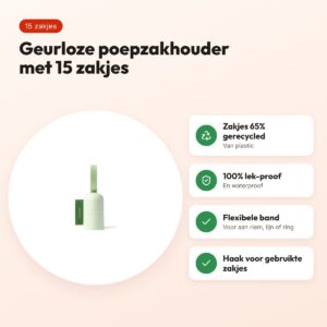 Earth Rated poepzakhouder geurloos met 15 poepzakjes – gerecycled – voordelen