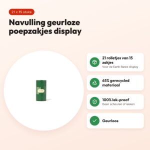Earth Rated poepzakjes geurloos 21 rollen van 15 – navulling display – voordelen