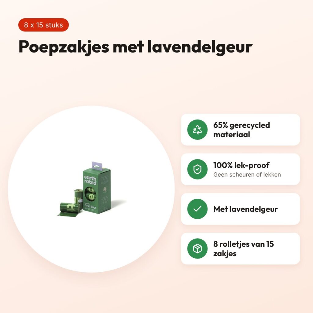 Earth Rated poepzakjes lavendel 8 x 15 stuks – gerecycled – voordelen
