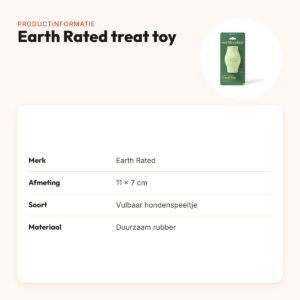 Earth Rated treat toy 11 x 7 cm – vulbaar rubber hondenspeeltje – productinformatie