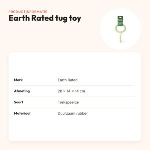 Earth Rated tug toy 28 x 14 x 14 cm – rubber trekspeeltje, ergonomisch – productinformatie