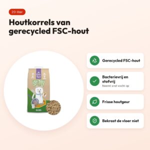 Easypets Biodegradable Classic houtkorrels kattenbakvulling 20 liter – voordelen