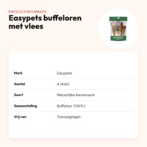 Easypets buffeloren met vlees 4 stuks – kauwsnack – productinformatie