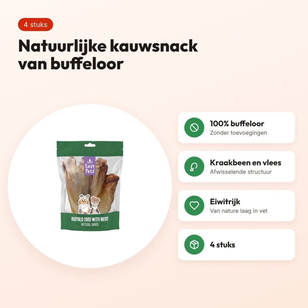 Easypets buffeloren met vlees 4 stuks – kauwsnack – voordelen