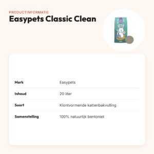 Easypets Classic Clean kattenbakvulling klontvormend bentoniet 20 liter – productinformatie