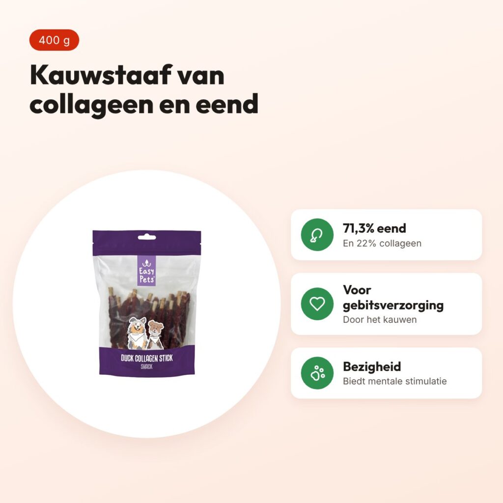 Easypets collageen kauwstaaf met eend 400 g – voordelen