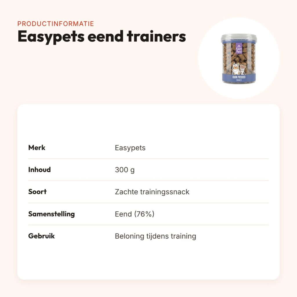 Easypets eend trainers 300 g – zachte trainingssnacks – productinformatie