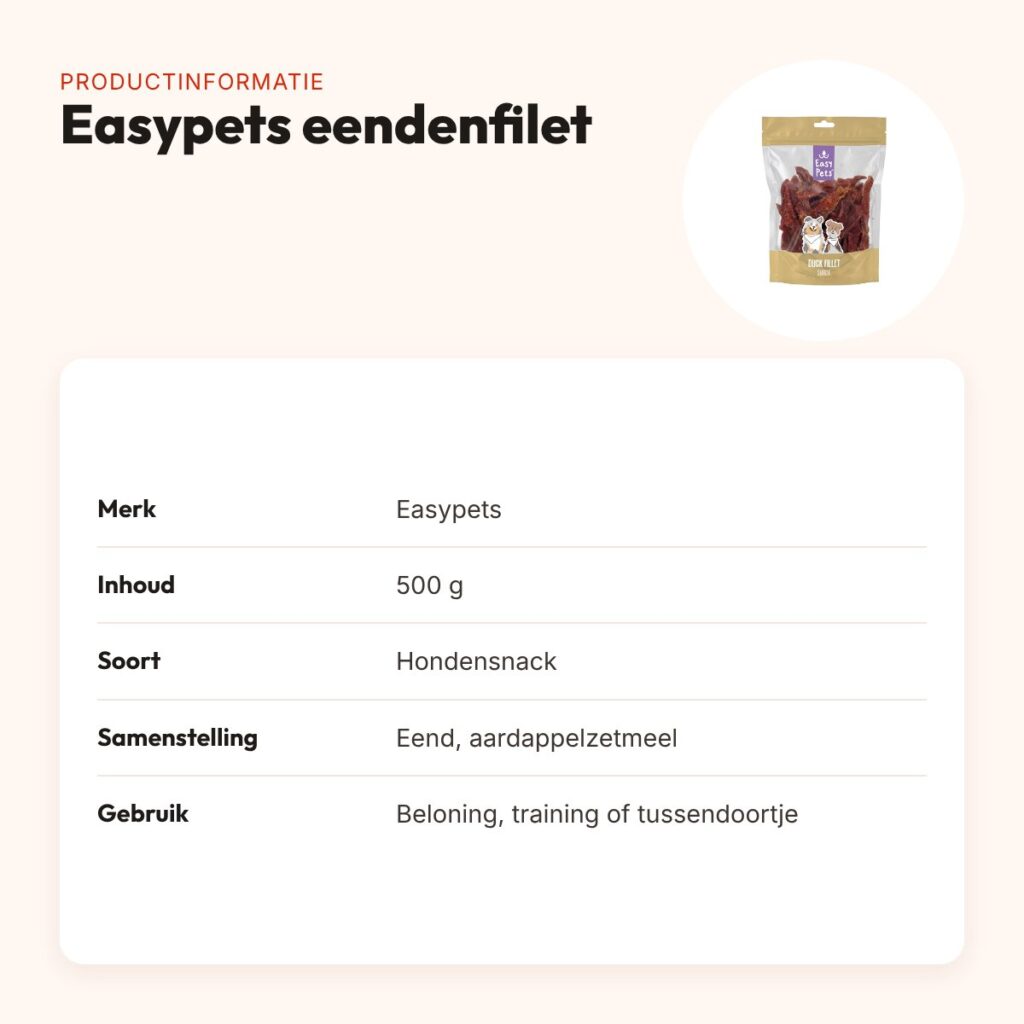 Easypets eendenfilet 500 g – zachte strips, makkelijk te breken – productinformatie