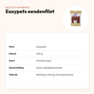 Easypets eendenfilet 500 g – zachte strips, makkelijk te breken – productinformatie