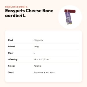 Easypets Himalayan Cheese Bone kauwsnack aardbei L 110 g – productinformatie