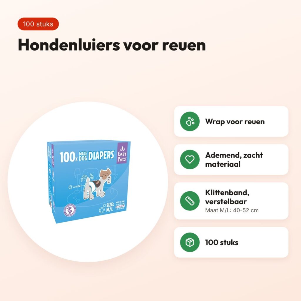 Easypets hondenluiers reu M/L 40-52 cm – 100 stuks – voordelen