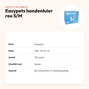 Easypets hondenluiers reu S/M 28-42 cm – 100 stuks – productinformatie