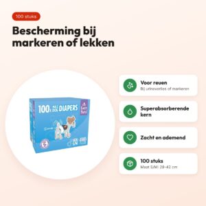 Easypets hondenluiers reu S/M 28-42 cm – 100 stuks – voordelen