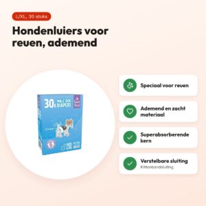 EasyPets hondenluiers voor reuen L/XL 30 stuks – ademend, absorberend – voordelen