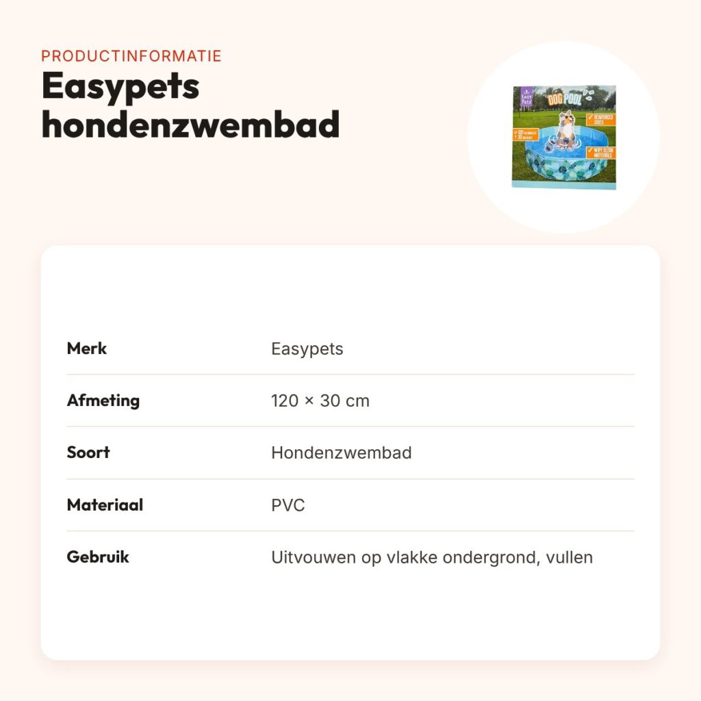 Easypets hondenzwembad 120 x 30 cm – stevig PVC – productinformatie