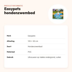 Easypets hondenzwembad 120 x 30 cm – stevig PVC – productinformatie