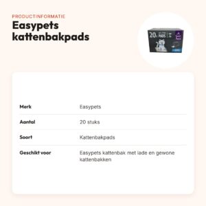 Easypets kattenbakpads 42 x 32 cm – geurabsorberend, 20 stuks – productinformatie