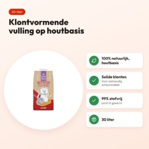 Easypets kattenbakvulling Clumping Wood klontvormend 30 liter – voordelen