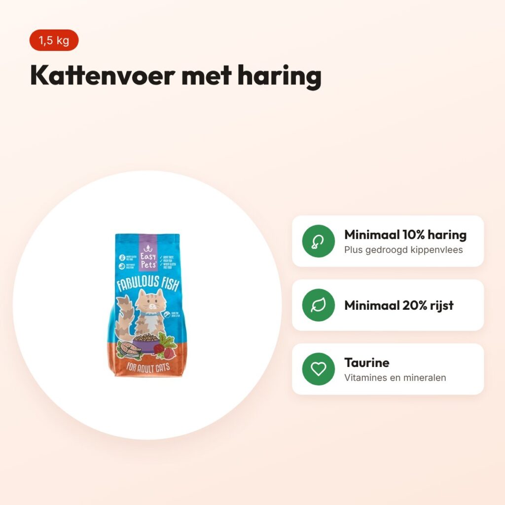 Easypets kattenvoer Fabulous Fish Adult 1,5 kg – haring – voordelen