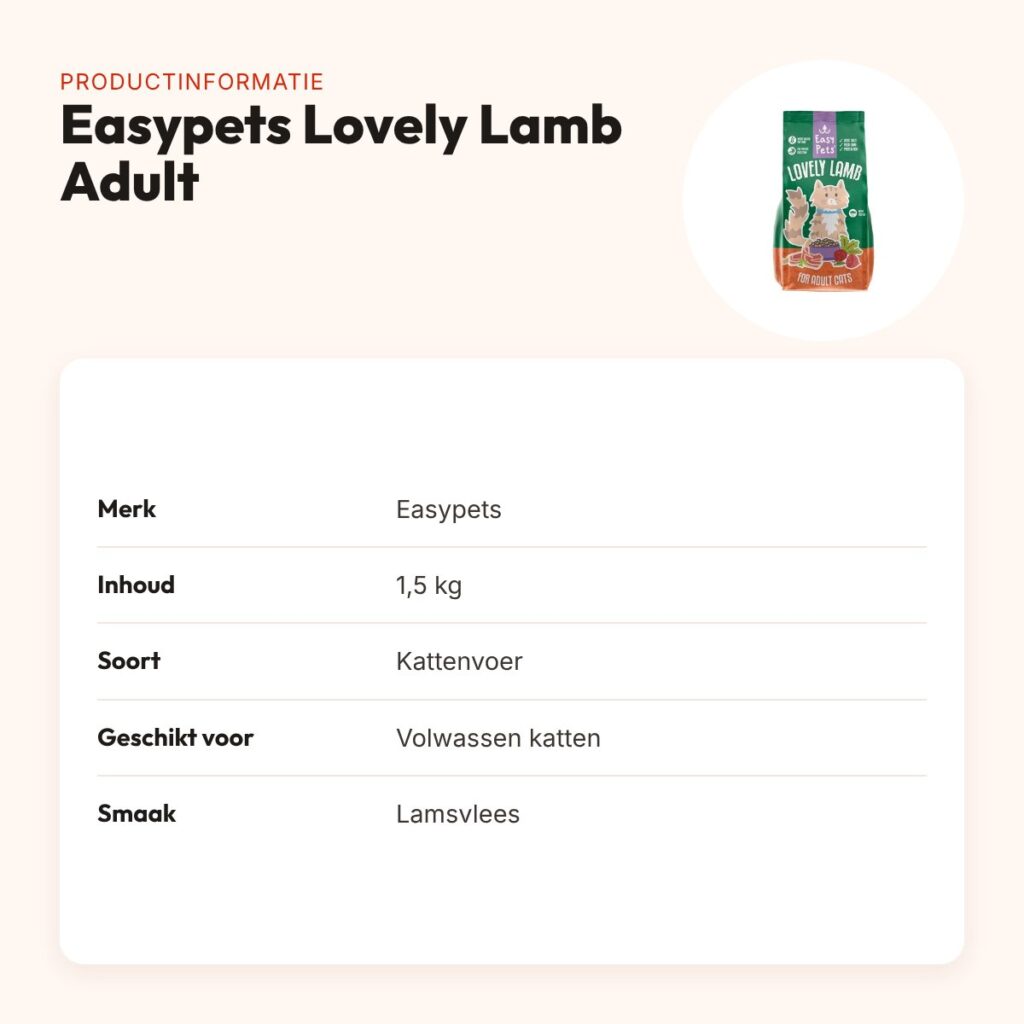 Easypets kattenvoer Lovely Lamb Adult 1,5 kg – lamsvlees – productinformatie
