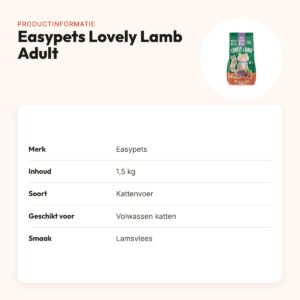 Easypets kattenvoer Lovely Lamb Adult 1,5 kg – lamsvlees – productinformatie