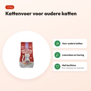 Easypets kattenvoer Senior Lovely Lamb & Fabulous Fish 1,5 kg – voordelen