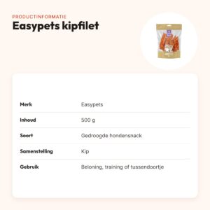 Easypets kipfilet 500 g – gedroogde hondensnack van kip – productinformatie