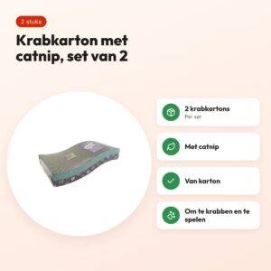 Easypets krabkarton Wave met catnip – set van 2 stuks – voordelen