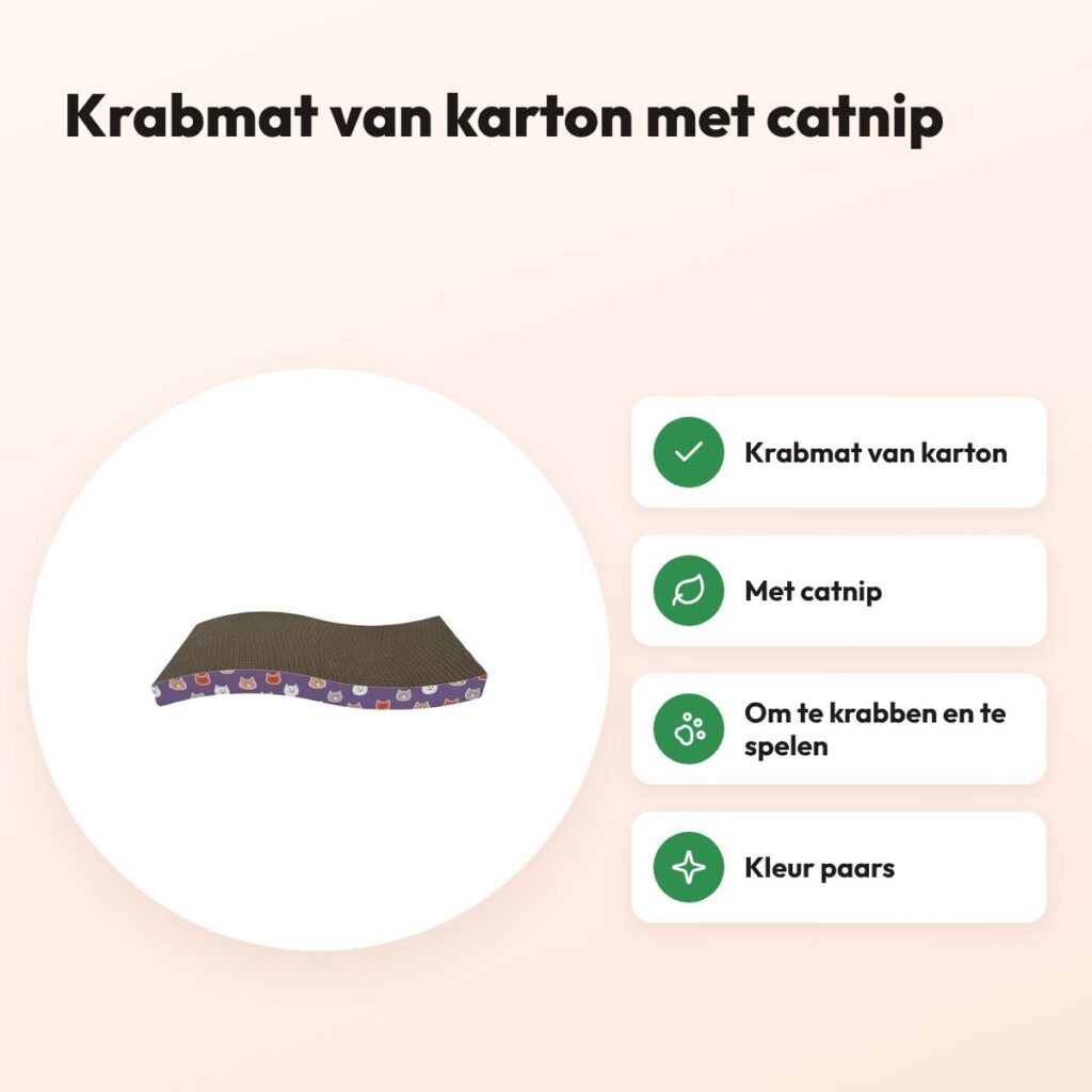 Easypets krabkarton Wave paars met catnip – voordelen