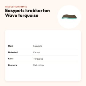 Easypets krabkarton Wave turquoise met catnip – productinformatie