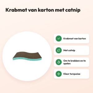Easypets krabkarton Wave turquoise met catnip – voordelen