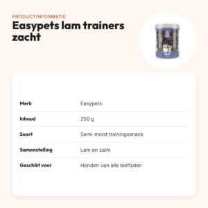 Easypets lam trainers zacht 250 g – semi-moist met lam en zalm – productinformatie