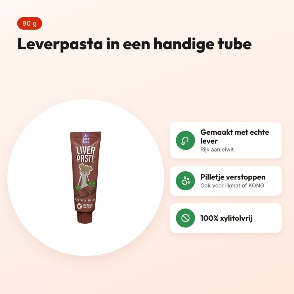 Easypets Lickables leverpasta 90 g – smeerbare snack voor honden – voordelen