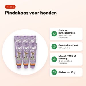 Easypets Lickables pindakaas 6 x 90 g – zonder toegevoegd suiker en zout – voordelen