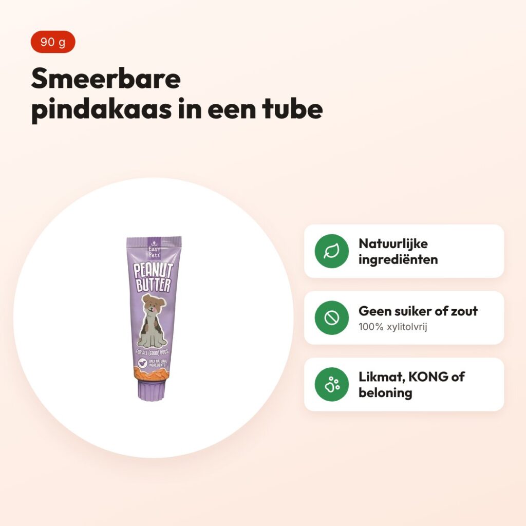 Easypets Lickables pindakaas 90 g – smeerbaar voor honden – voordelen