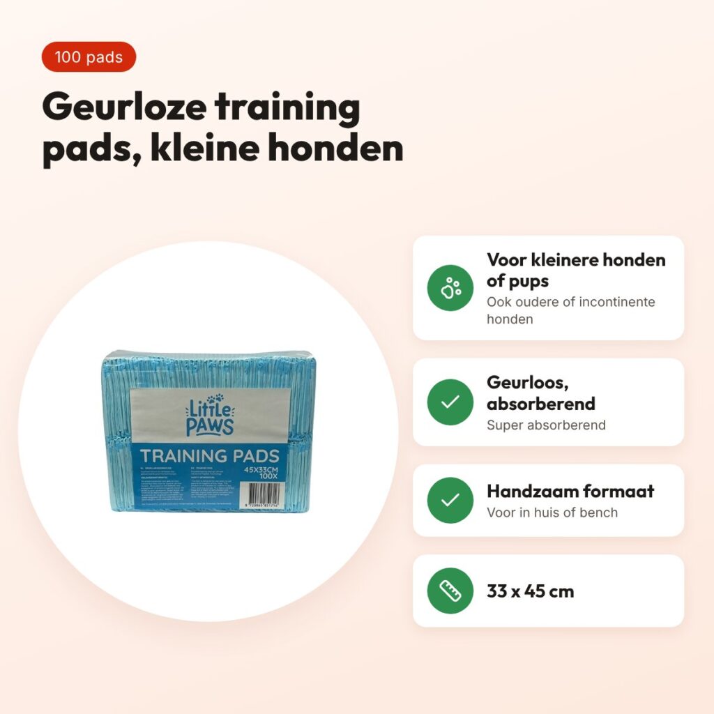EasyPets Little Paws training pads 33 x 45 cm – 100 stuks, geurloos – voordelen