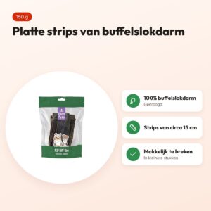 Easypets rundvlees plat 150 g – strips van buffelslokdarm – voordelen