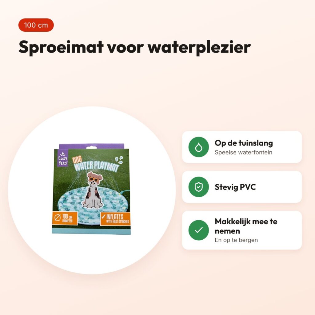 Easypets Summer sprinkler mat voor honden 100 cm – voordelen