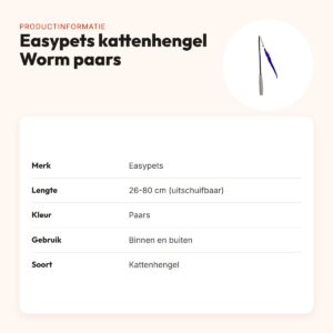 Easypets uitschuifbare kattenhengel Worm paars 26-80 cm – productinformatie