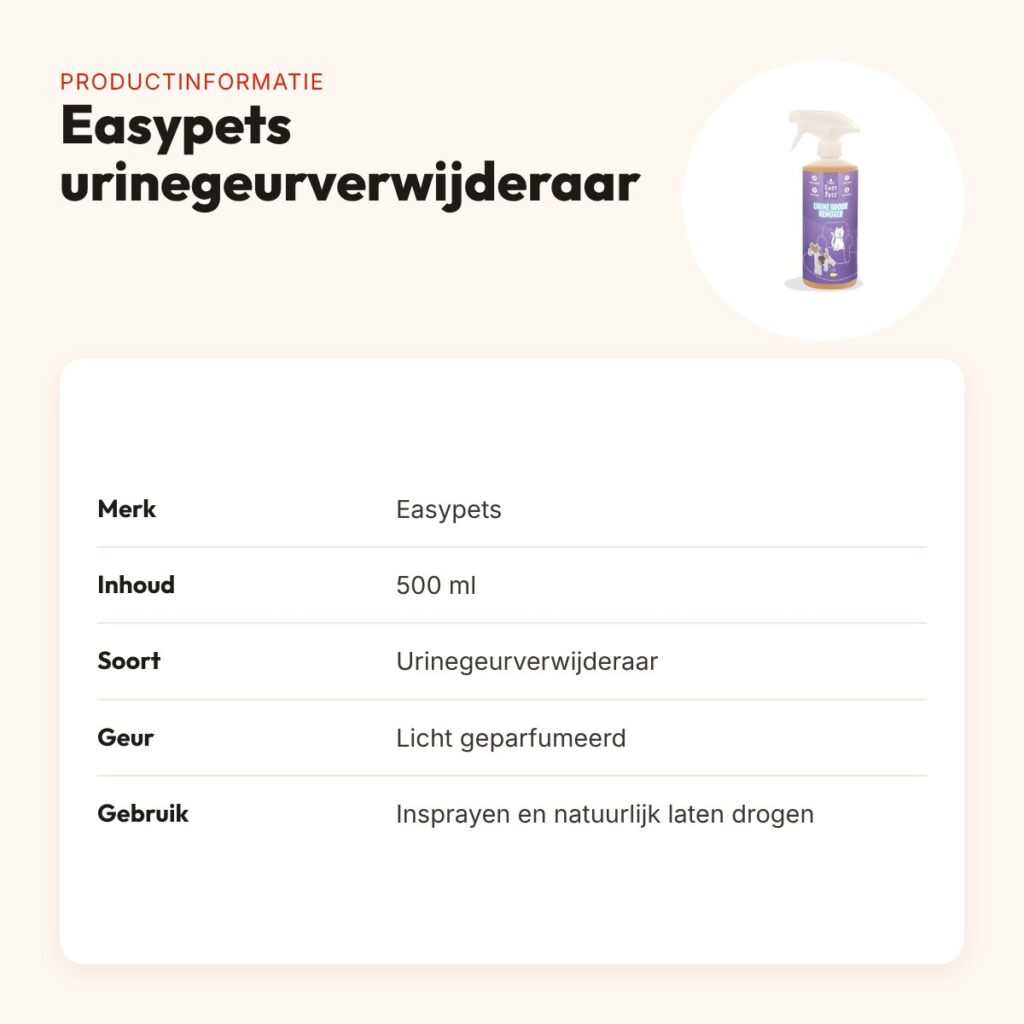 Easypets urinegeurverwijderaar 500 ml – licht geparfumeerd, voor huisdieren – productinformatie