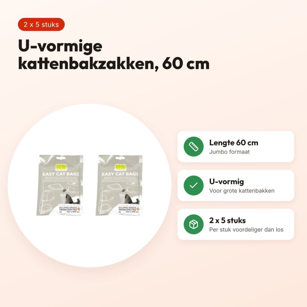 Ebi Easy Cat Bags kattenbakzakken Jumbo 60 cm – multipack 2 x 5 stuks – voordelen