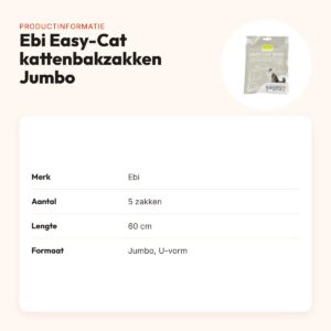 Ebi Easy-Cat kattenbakzakken Jumbo U-vorm 60 cm – 5 stuks – productinformatie