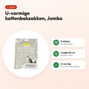 Ebi Easy-Cat kattenbakzakken Jumbo U-vorm 60 cm – 5 stuks – voordelen